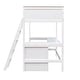 preview thumbnail 13 of 50, Modern Concise Design Twin Size Wood Loft Bed with Ladder,Sturdy Pine Wood Made Desk and Shelves in Floor Space