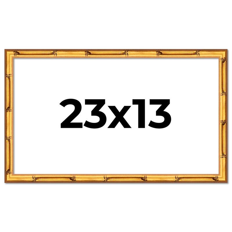 23x13 Frame Gold Bamboo Picture Frame Modern Photo Frame Includes UV Acrylic Shatter Guard Front Acid Free Foam Backing Board