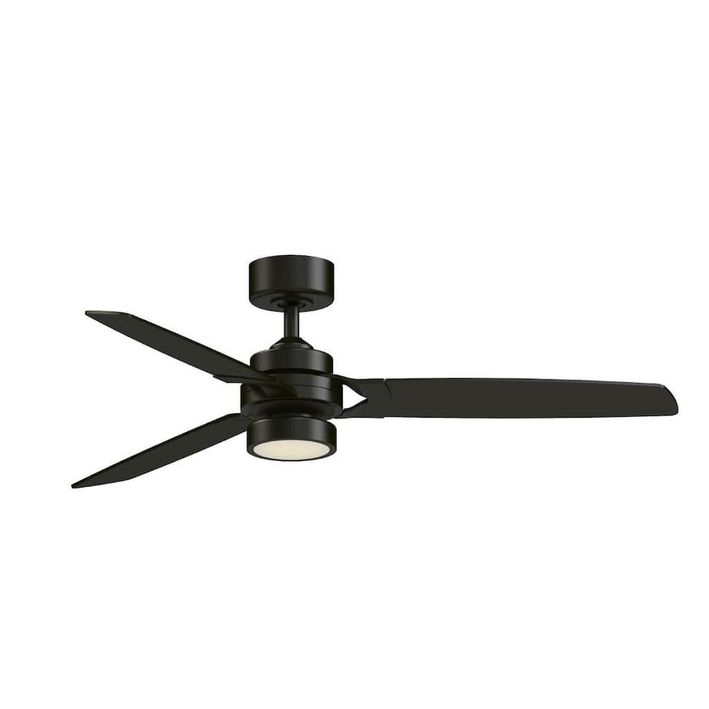 Fanimation Amped 52 inch Indoor Ceiling Fan with LED Light Kit and Remote - Black