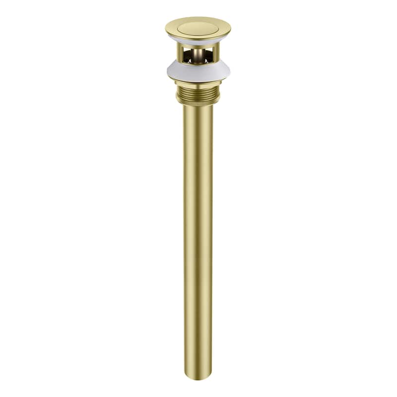 Bathroom Sink Pop Up Drain Stopper with 12" tailpiece, with Overflow - Brushed Gold