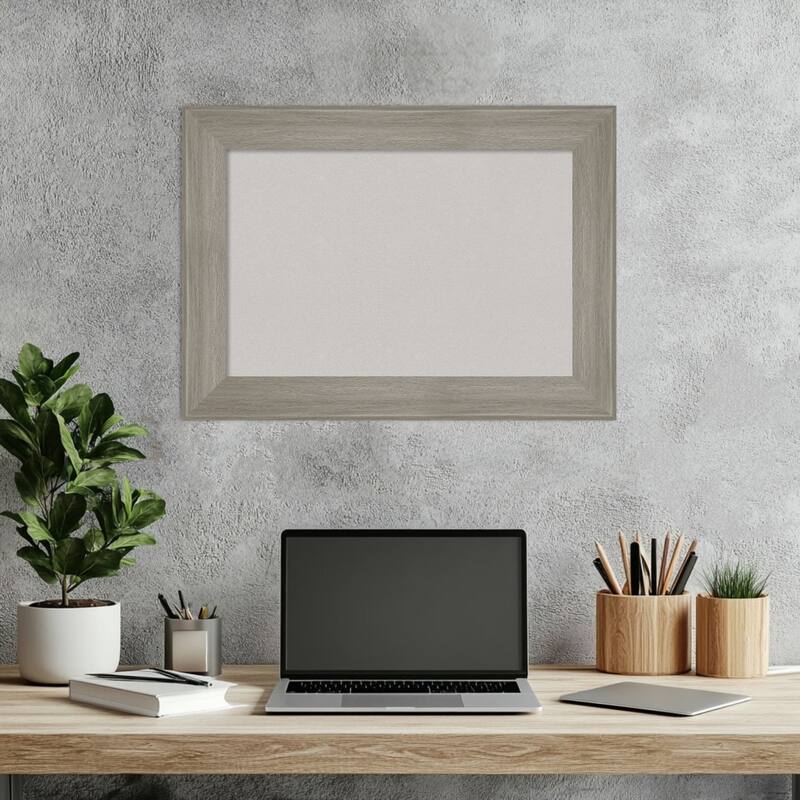 Grand Greywash Narrow Framed Cork Board - Bulletin Board, Organization Board, Pin Board