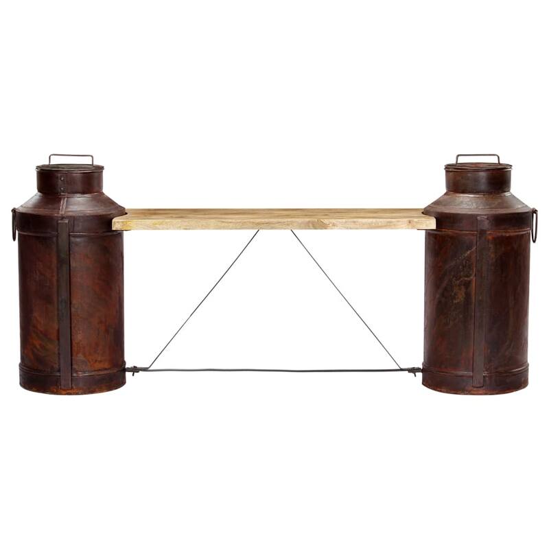 vidaXL Milk Bottle Bench 59.1"x13"x25.2" Solid Mango Wood - 59.1" x 13" x 25.2"