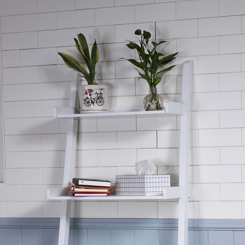Short white ladder shop shelf