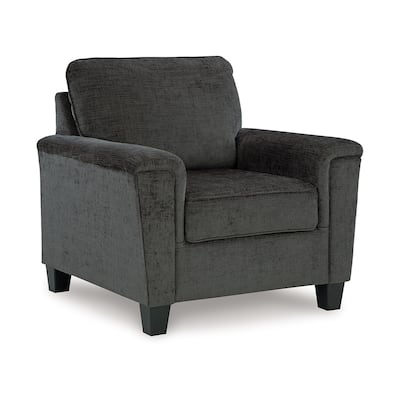 Erin Accent Armchair, Modern Tapered Legs, Plush Dark Gray Polyester