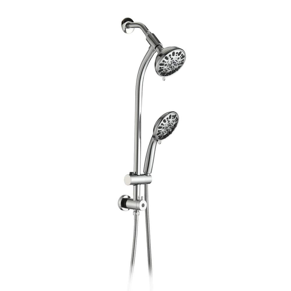 YASINU 26" Drill-Free Slide Bar Combo Rain Showerhead 7-Setting Spa System