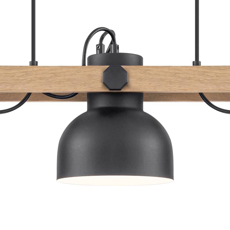 3-Light Industrial Linear Kitchen Island Pendant Light Dome Shades - Dia.32.68-in