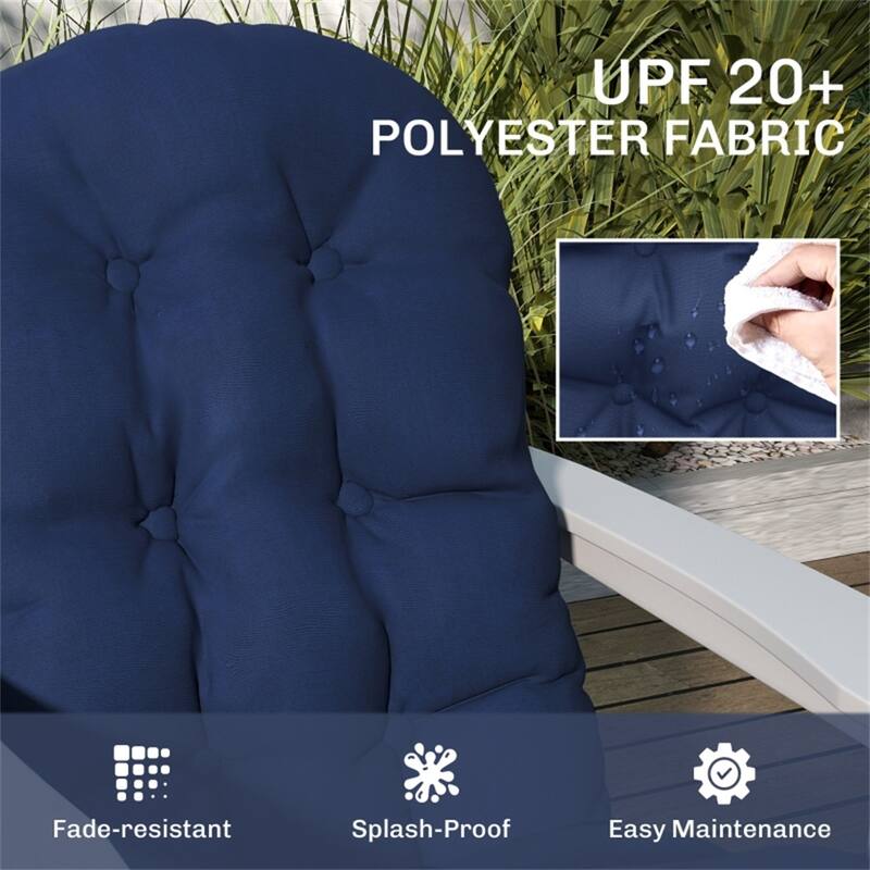 Adirondack Chair Cushion Set with Thick Padding UV Resistant Polyester Outdoor Seat and Back Cushions