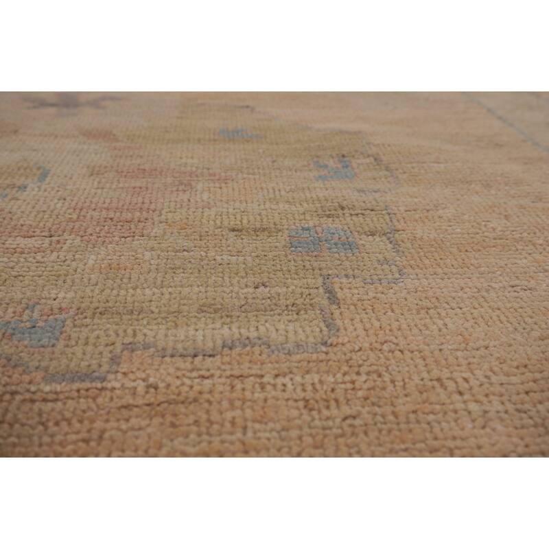 Vegetable Dye Oushak Turkish Area Rug Hand-Knotted Orange Wool Carpet - 10'6"x 13'10"