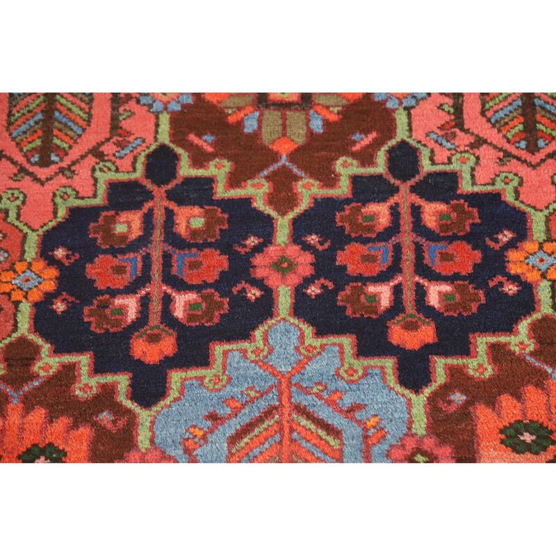 Hand Knotted Oriental 100% Wool Carpet Traditional Geometric Multi-Colored Bakhtiari Runner Rug - 9' 8'' X 3' 5''