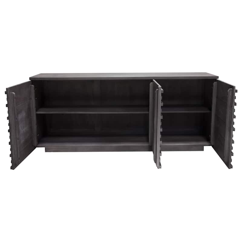 Tily Sideboard Buffet Cabinet w 3 Doors, 69 Inch Smoke Gray Wood