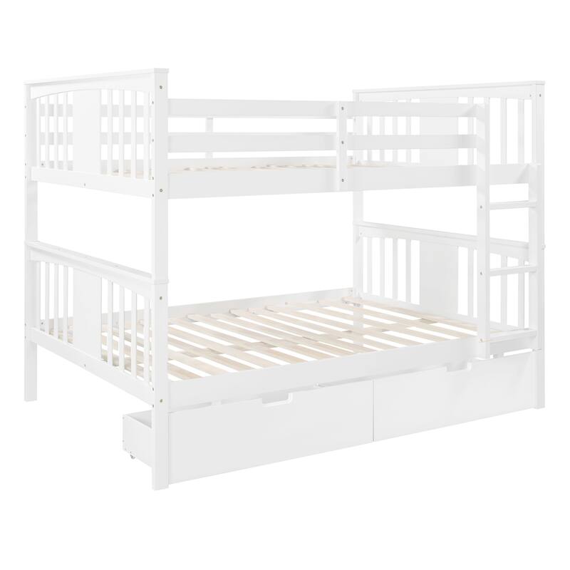 Full over Full Bunk Bed for Bedroom, Guest Room Furniture