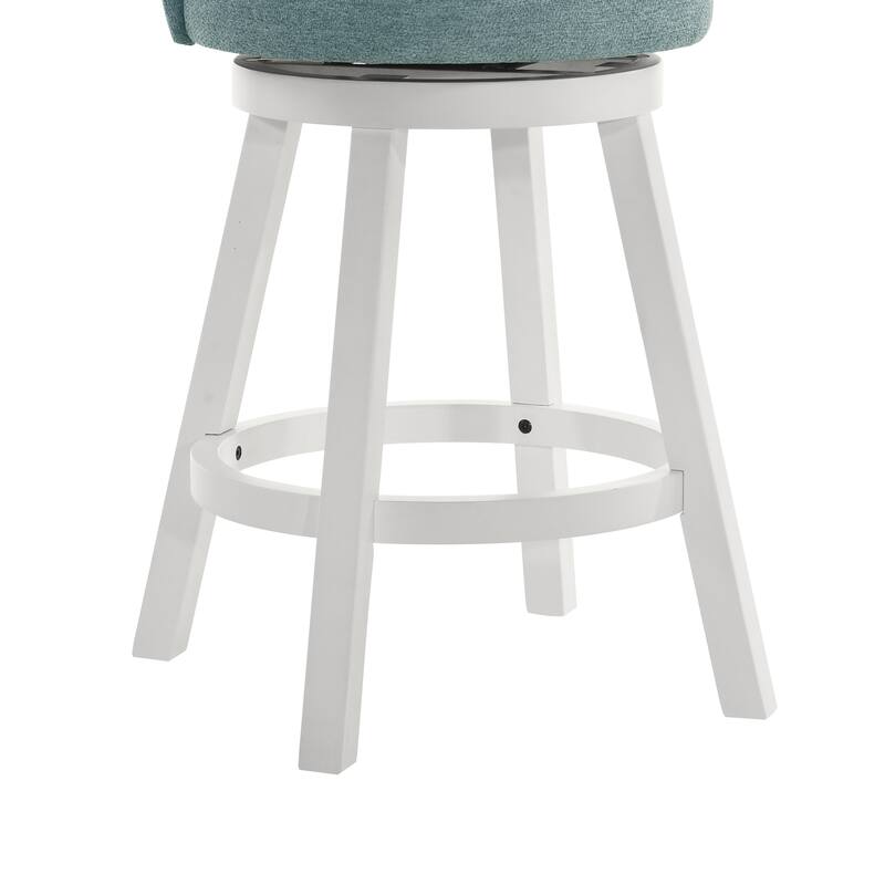 Erika Upholstered Swivel Bar Stool, Counter Height Barstool with Fabric Seat