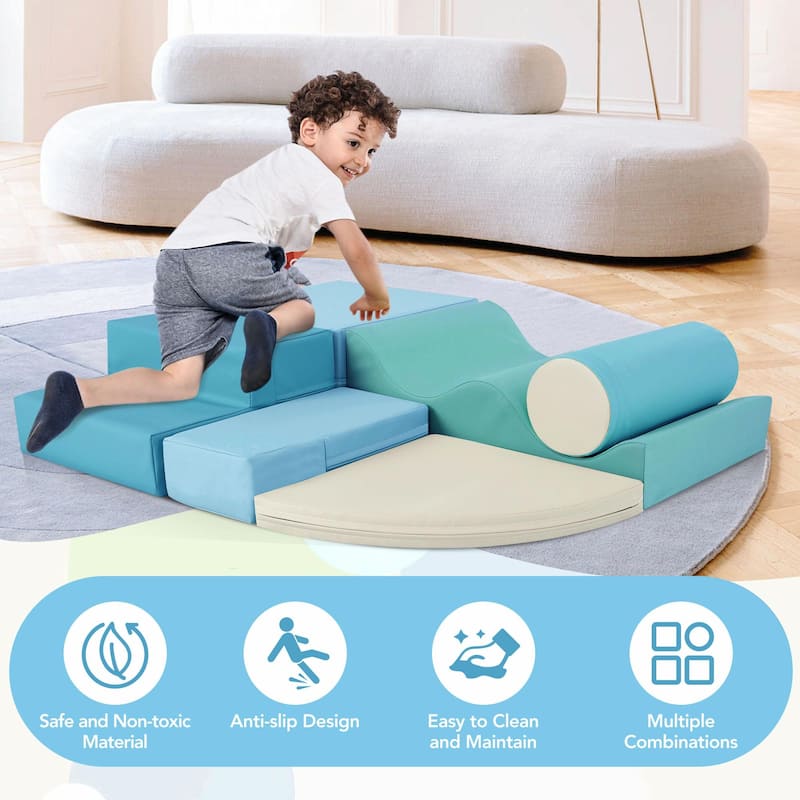 Soft Climb and Crawl Foam Playset 6 in 1 - Safe and Engaging Play Equipment