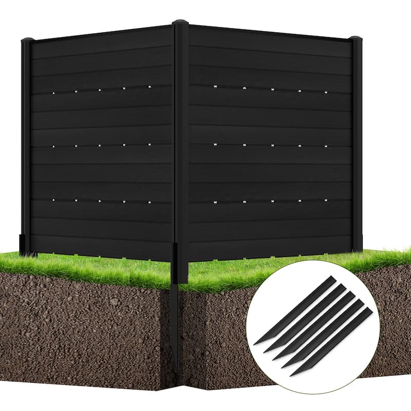 Gymax 48'' L x 46'' H Air Conditioner Fence Outdoor Privacy Fence - Black