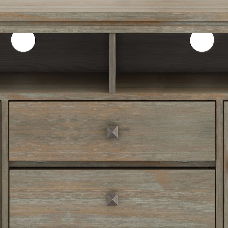 WYNDENHALL Essex SOLID WOOD 72 inch Wide Contemporary TV Media Stand For TVs up to 80 inches