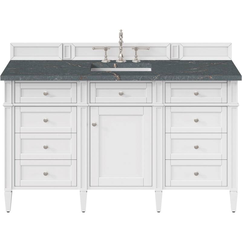 James Martin Vanities 650-V60S-FPBL Brittany 60" Free Standing Single - Bright White