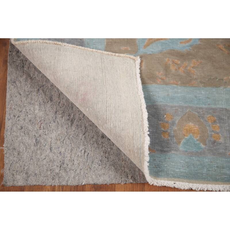 Hand Knotted Oriental 100% Wool Carpet Traditional Floral Greys & Charcoal Tabriz Area Rug - 9' 5'' X 6' 4''