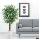 preview thumbnail 4 of 5, Tall Artificial Ficus Tree with Natural Wood Trunk for Indoor/Outdoor Decor