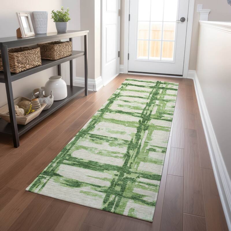 Premium Washable Super Soft Transitional Mayfield Rug - Green - 2' 3" x 7' 6" - Runner
