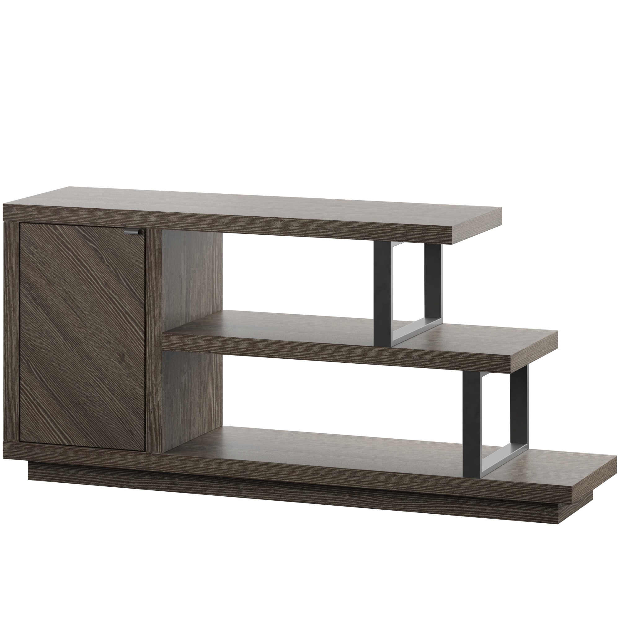 Asymmetrical TV Stand for 55" TVs with Storage