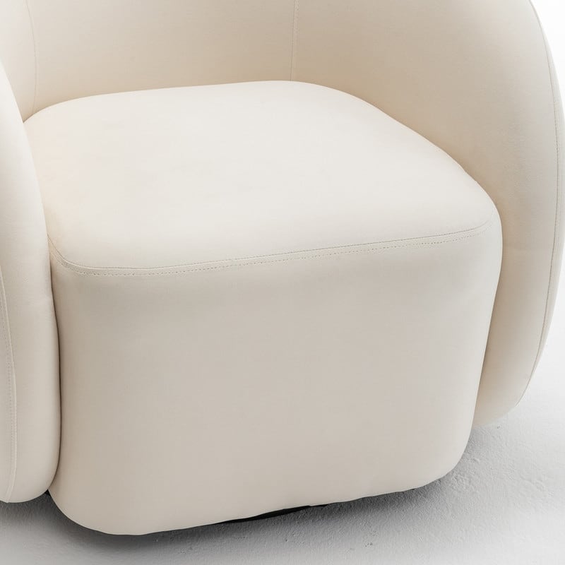 SEYNAR Modern Glam Velvet Upholstered 360 Degree Swivel Accent Armchair