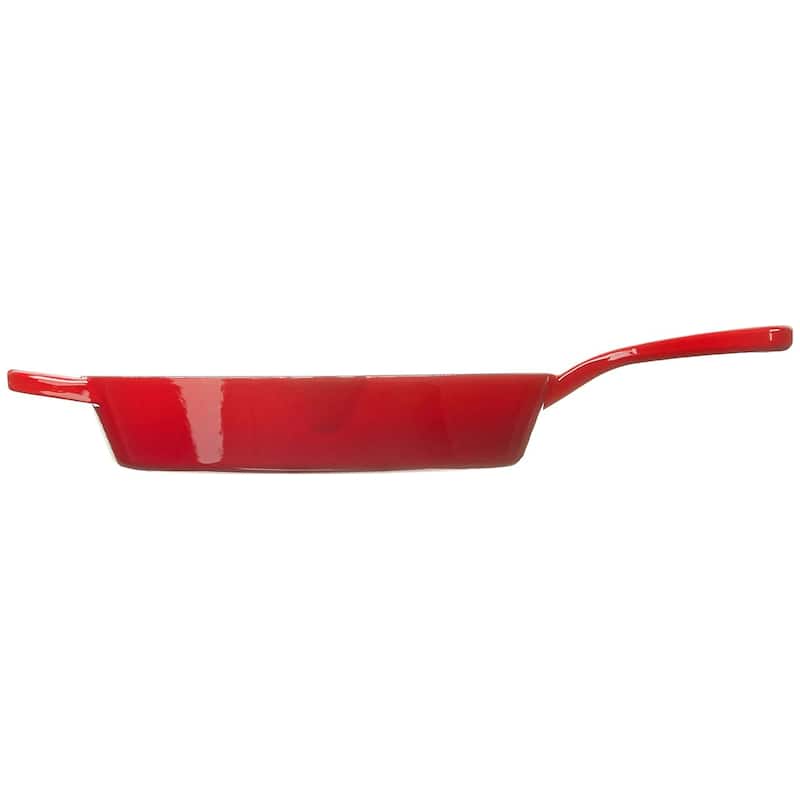 Crock-Pot Artisan 10 Inch Enameled Cast Iron Round Skillet in Gradient Red