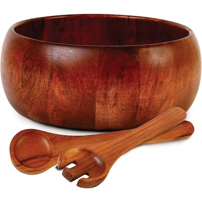 Gibson Home Laroda Acacia Wood Salad Bowl Set - 10.5 Inch