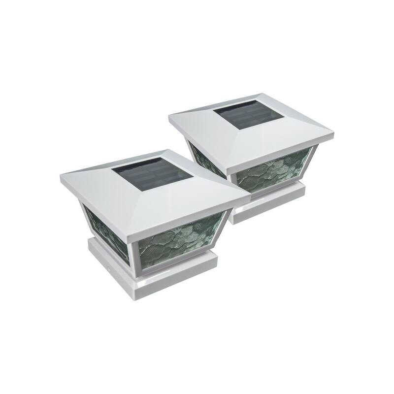 Classy Caps White Fairmont Solar Post Cap (Set of 2)