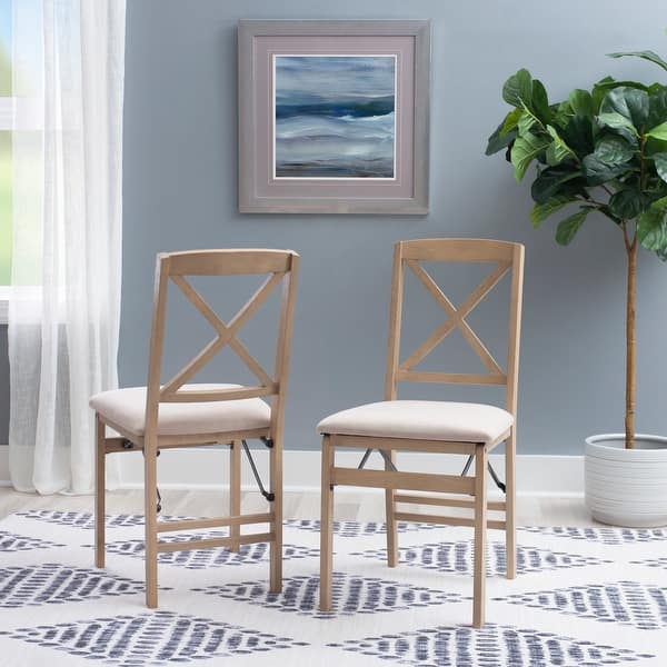 slide 2 of 16, Linon Lesvos X Back Grey Wash Folding Side Dining Chair (Set of 2) Grey