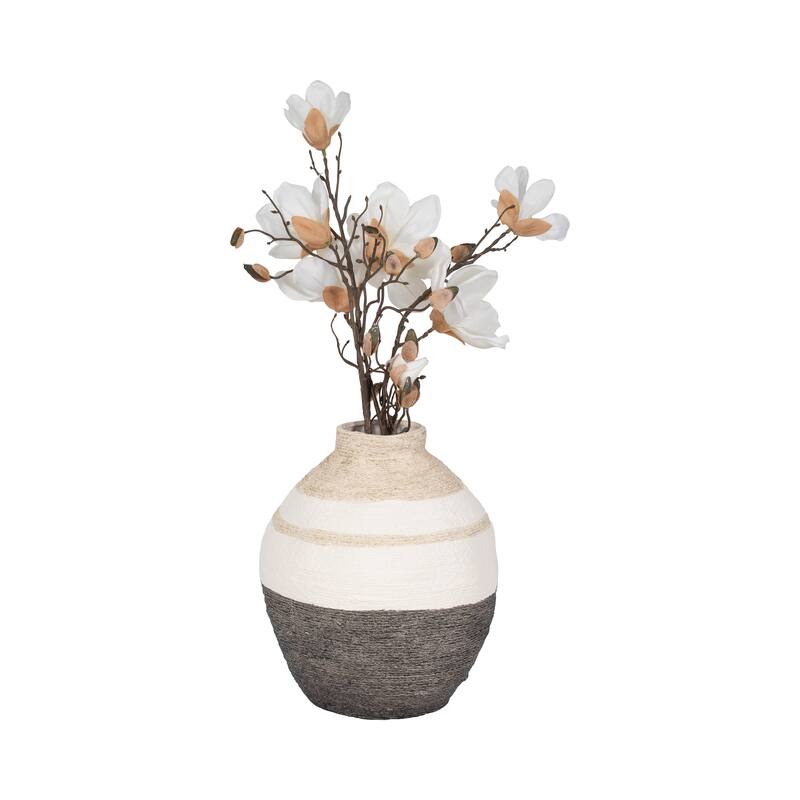 Sagebrook Home Striped Woven Textured Vase, Multi, Round