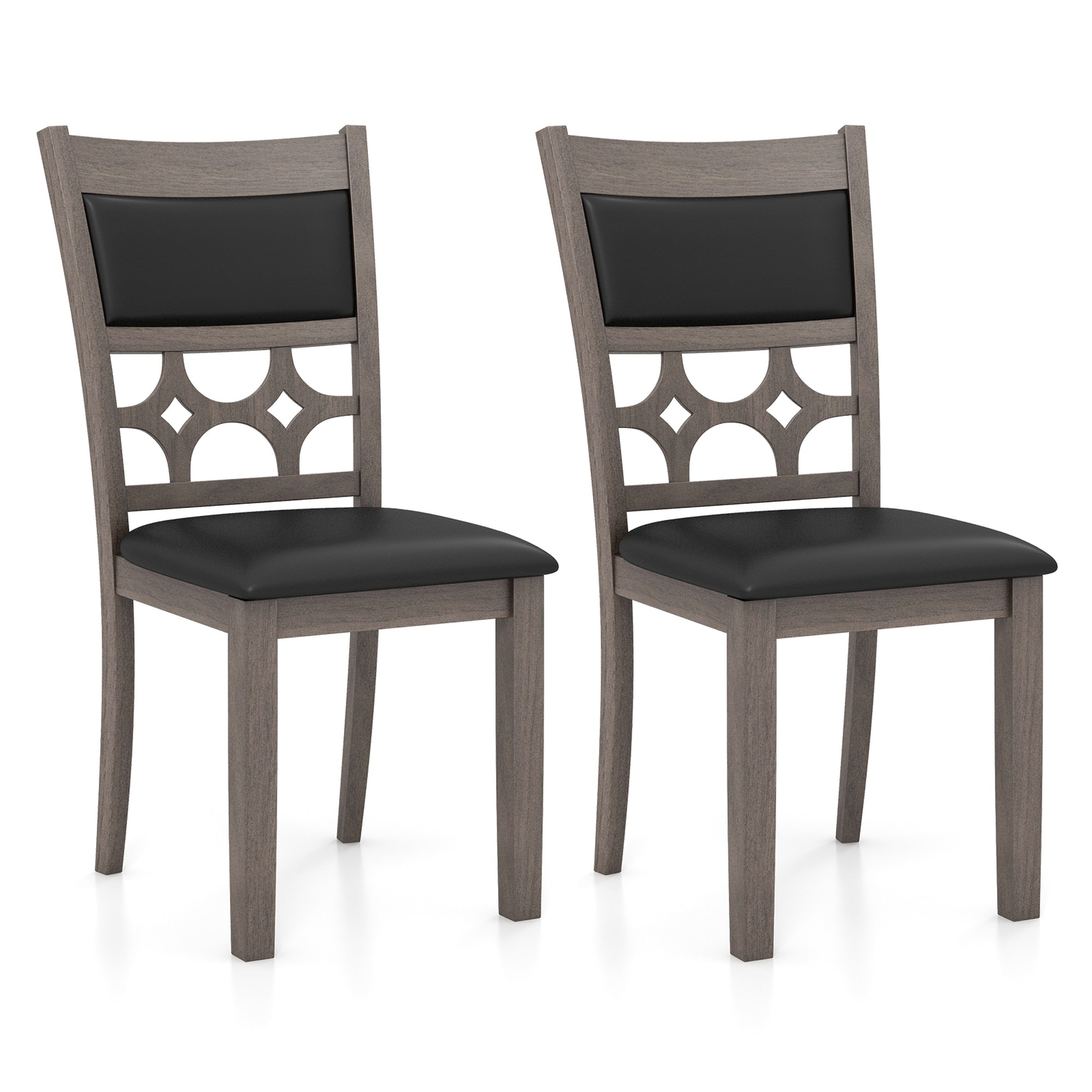 2/4PCS Wooden Dining Chairs Farmhouse Armless Upholstered Side Chairs