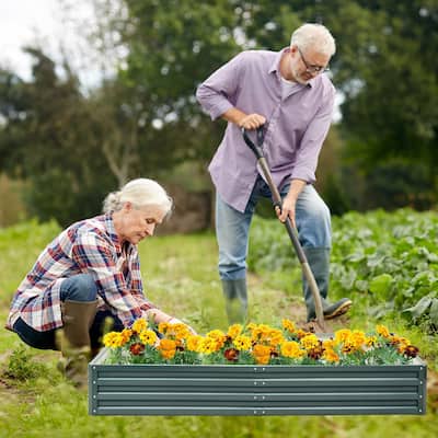 Raised Metal Garden Corrugated Steel Planter