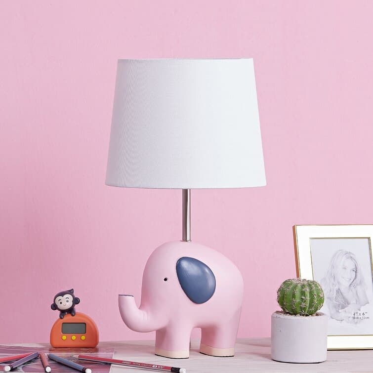 Maxax 17'' Children Elephant Table Lamp - N/A - Pink