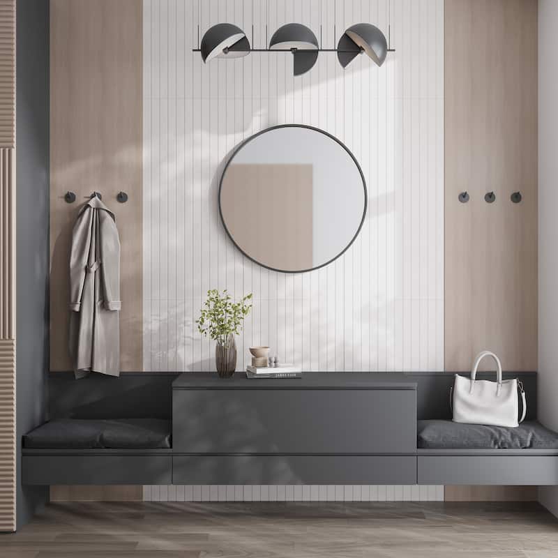 Bois 24x48 Snow White Ceramic Large Format Fluted Wall Tile (15.5 sq ft/case) - 2 Pack