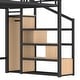 preview thumbnail 7 of 8, Full Metal Loft Bed with Storage Stairs, Shelves and Built-in Wardrobe