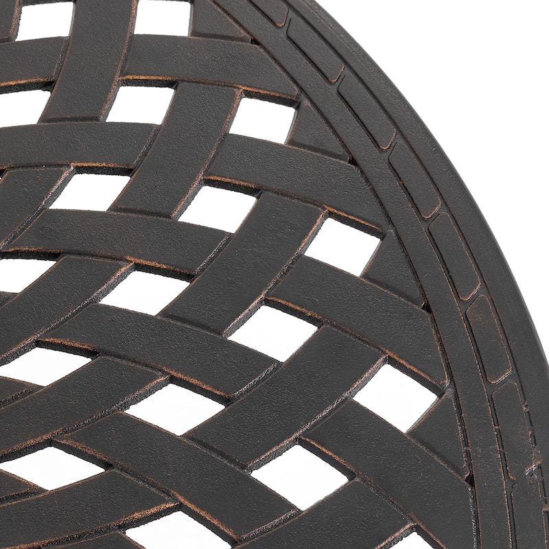 Outdoor 31'' Round Cast Aluminum Bistro Table with Umbrella Hole