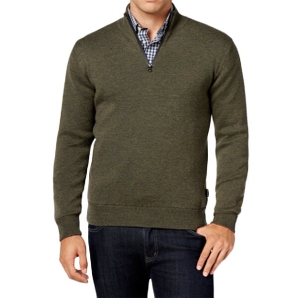 mens green half zip sweater