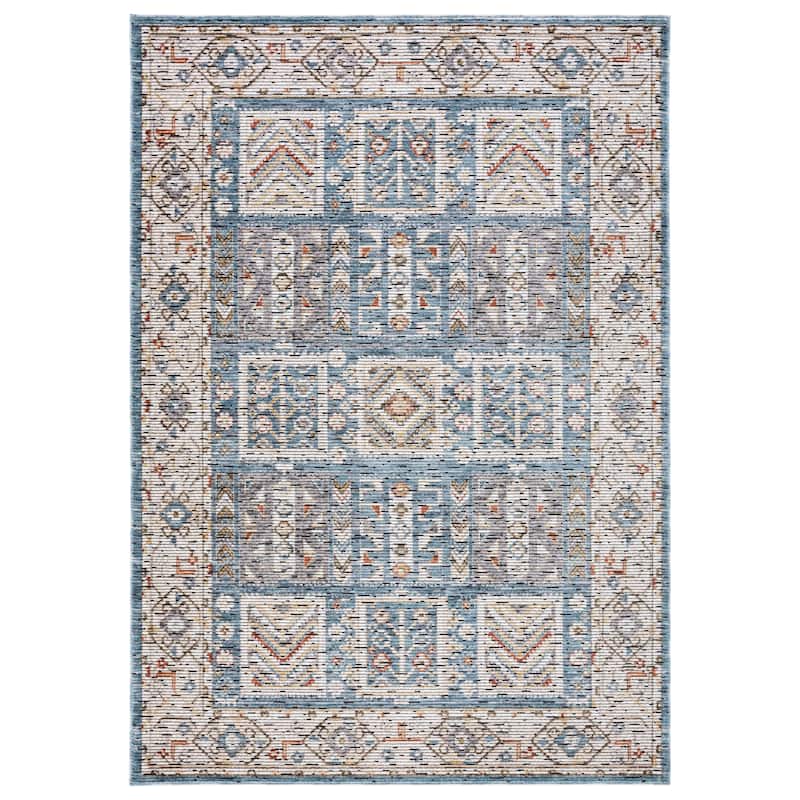 SAFAVIEH Sierra Eudora Oriental Rug - 6' Square - Ivory/Blue