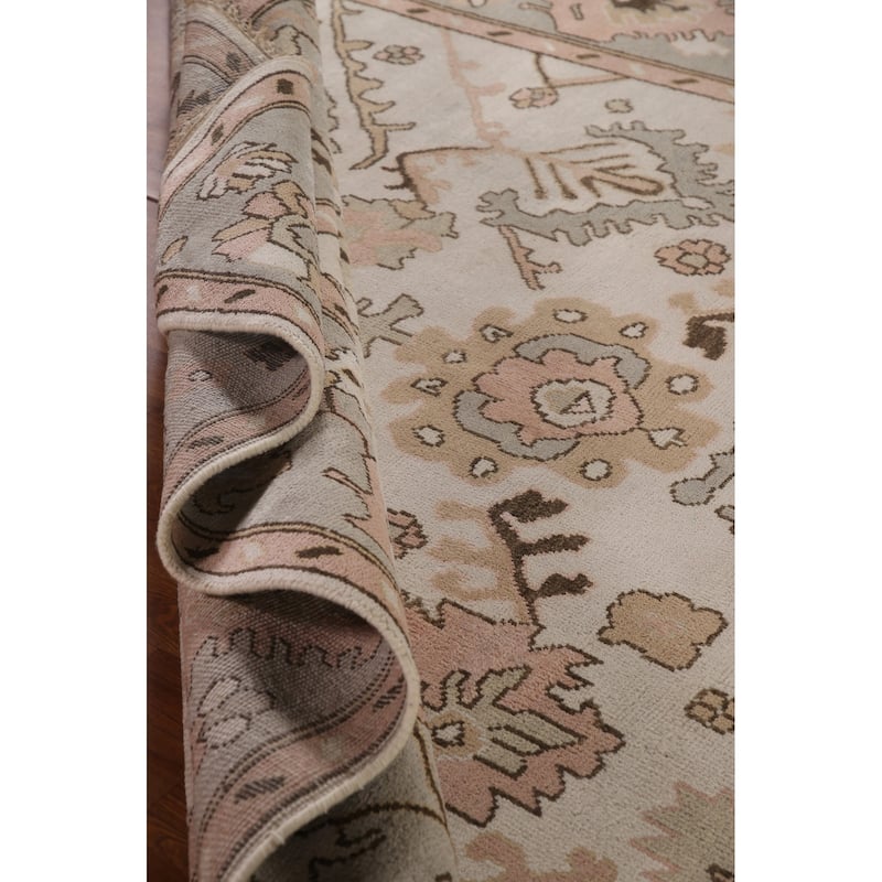 All-Over Oushak Living Room Area Rug Handmade Wool Carpet - 9'0"x 11'9"