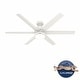 preview thumbnail 2 of 15, Hunter 60" Solaria Outdoor Ceiling Fan w/ LED Light, Wall Control, Damp-Rated - Windmill, Industrial, Contemporary - ENERGY STAR
