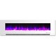 preview thumbnail 7 of 8, Hanover 60 In. Wall-Mount Electric Fireplace in White with Multi-Color Flames and Crystal Rock Display