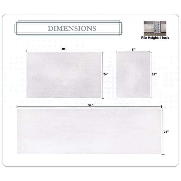 dimension image slide 18 of 28, Luxury Plush Bathroom Rug Set - Quick-Dry, Soft Microfiber, Non-Slip, Absorbent & Washable Bath Mats