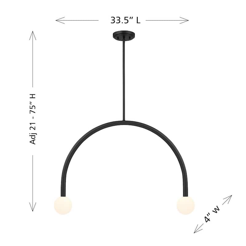 2-Light Chandelier By Trade Winds