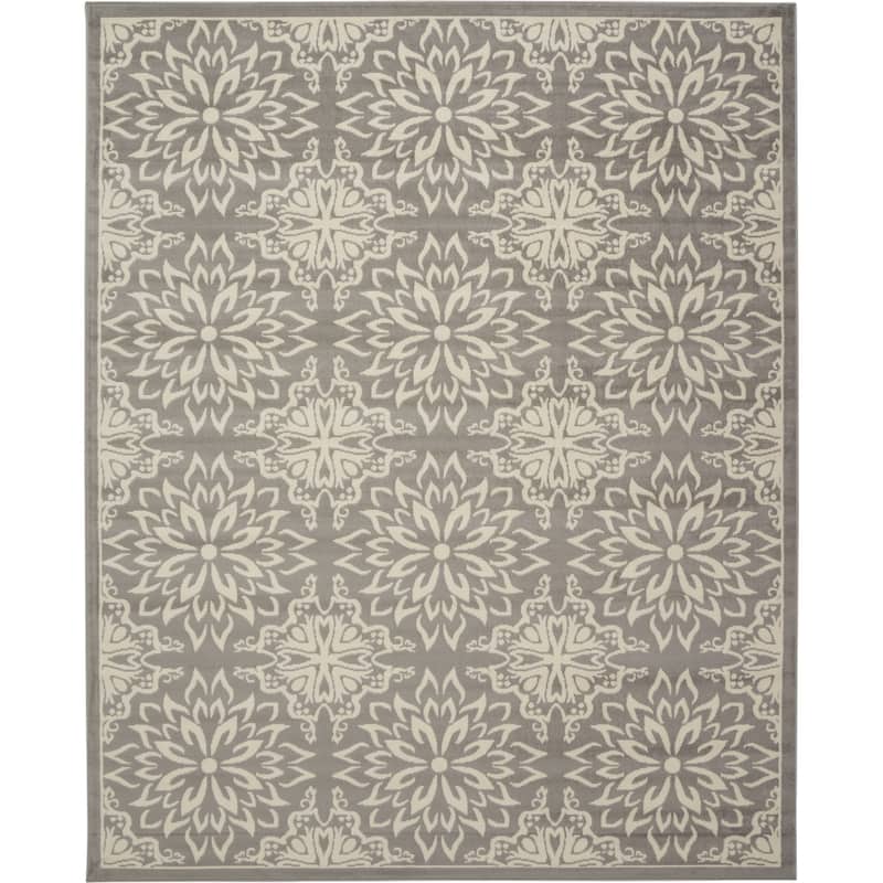 Nourison Jane Floral Medallion Indoor only Area Rug - 7' x 10' - Ivory/Grey
