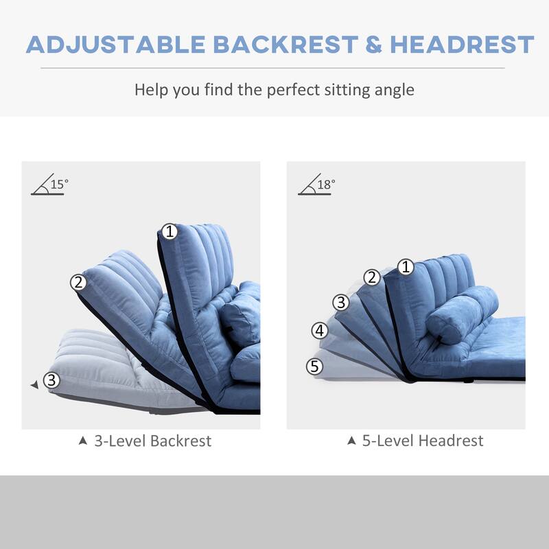 51.3" Folding Loveseat Chaise Lounge Chair