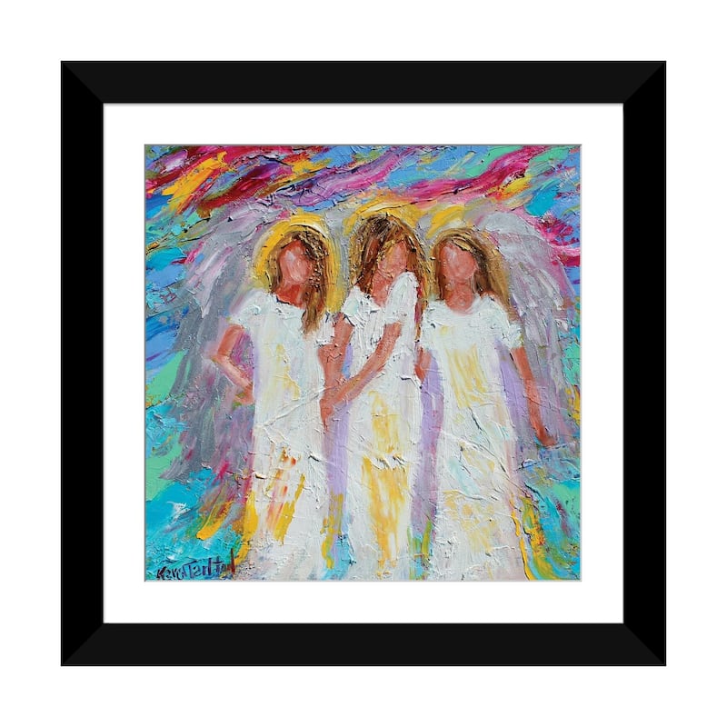 iCanvas "Angel Friends" by Karen Tarlton - Black - 24x24x1