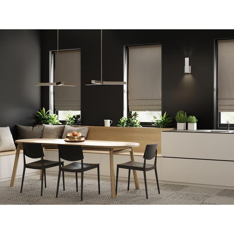 Planck LED Collection 3-Light Brushed Nickel Frosted Glass LED Modern Chandelier Light - 6.000" x 28.400" x 28.400"