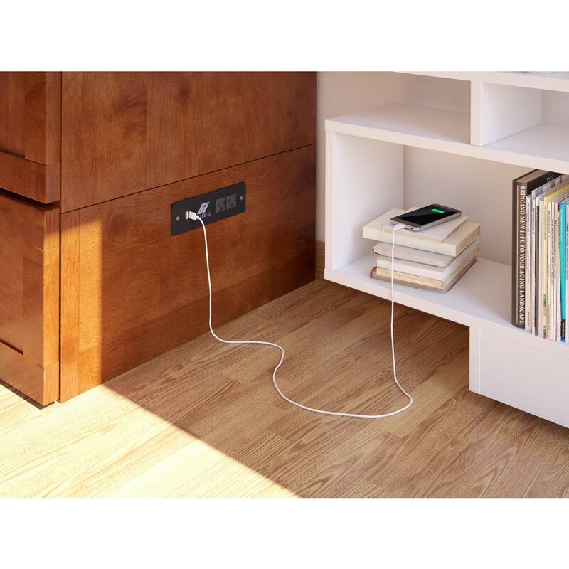 Murphy Bed Chest with Mattress & Charging - Space Saving Folding Bed