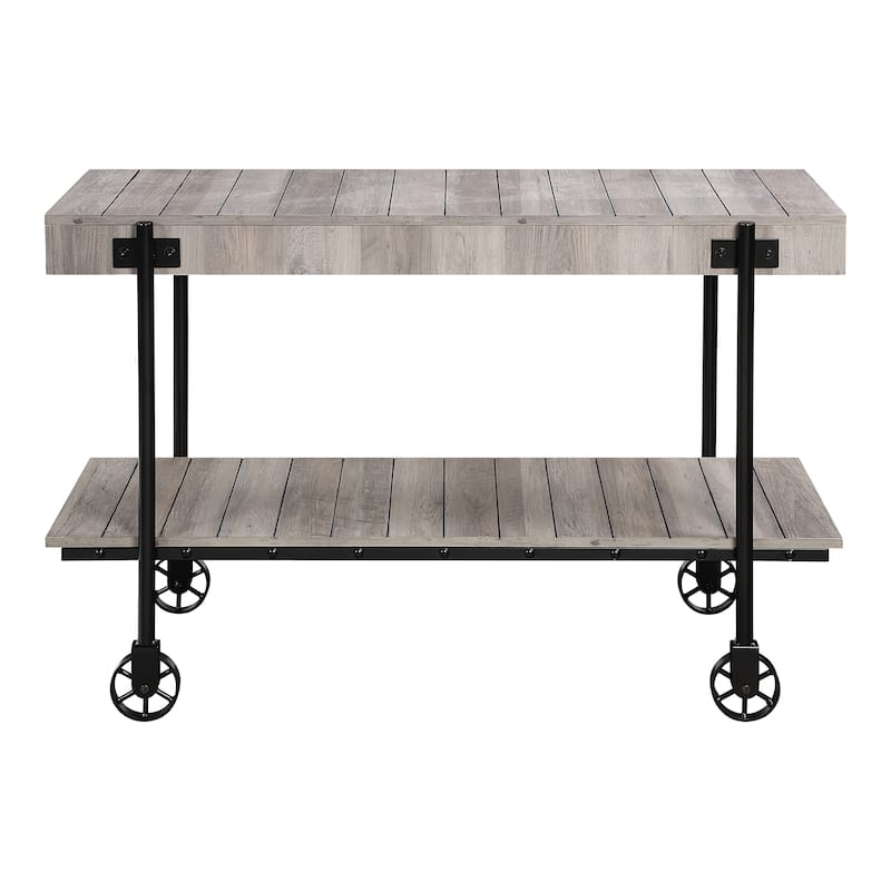 Hyssop Farmhouse 47-inch Metal 1-Shelf Console Table by Furniture of America