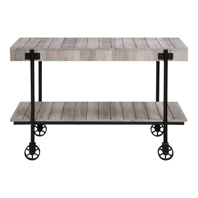 Hyssop Farmhouse Steel 3-Piece Coffee Table Set with Shelf by Furniture of America